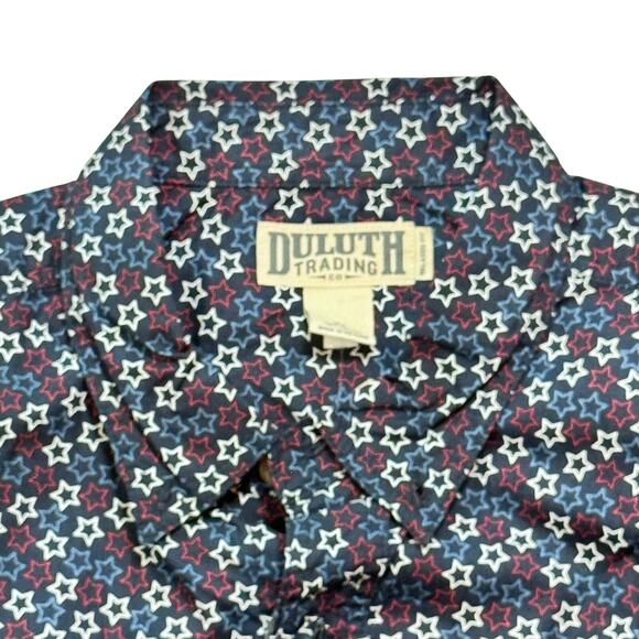 NEW Duluth Trading Co. Mens BBQ Short Sleeve Shirt America Relaxed Button Up XL - Picture 2 of 9